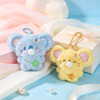 Breloques en peluche personnalisées mignonnes de dessins animés, série souffleur de bulles, pendentifs anti-stress pour sacs avec chaîne perlée, porte-clés cadeau pour enfants