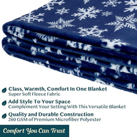 Couverture en flanelle de Noël de qualité supérieure, motif flocon de neige, douce, respirante, chaude et confortable, pour la détente quotidienne et l'utilisation toute l'année