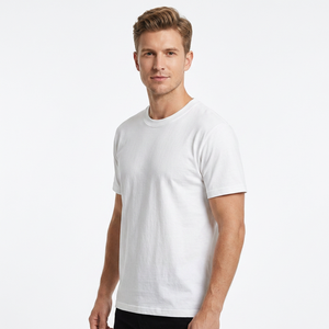 T-shirt casual a manica corta girocollo in cotone 100% bianco solido da 220 grammi, traspirante, con stampa digitale - Offerta economica - Product Image 2