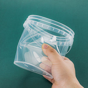 1L fabrika kaynağı özel renk kolu PP gıda sınıfı içecek ambalaj kova yuvarlak şeffaf plastik yuvarlak kova kapaklı toptan - Product Image 2