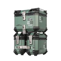 Boîte à bagages arrière pour moto et véhicule électrique en alliage d'aluminium, 18L, trois compartiments, fixe et amovible