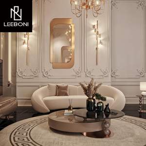 تصميم فاخر مخصص جودة الأوروبية المخملية مصمم منحنى أثاث غرفة المعيشة حقيقي - Product Image 5