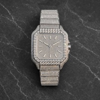 Montre automatique mécanique pour homme avec verre saphir, design bicolore, testée au diamant, sertie de moissanite VVS1 couleur D