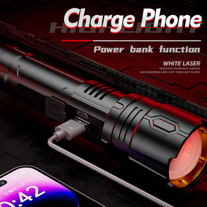Long Range <b>LED</b> Telescopic Zoom <b>Touch</b> Flashlight White Power Display Type-C Rechargeable Hand <b>Light</b> - Product Image 2