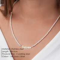 Collier personnalisé avec nom en acier inoxydable EManco, micro-incrusté de zircon, collier avec nom personnalisé, dropshipping