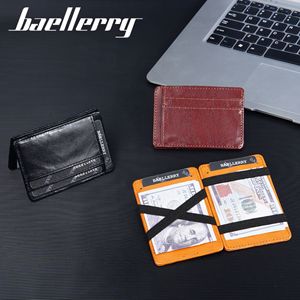 Baellerry Men's Mini Card Holder Slim Credit Card Wallet Black Portable Magic Card <b>Case</b> - Product Image 3