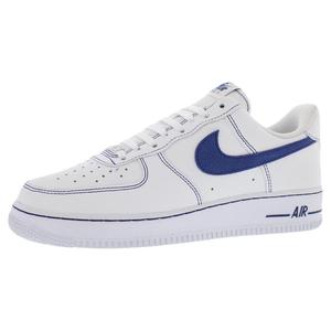 Zapatillas de baloncesto Nike Air Force 1 '07 LV8 de cuero blanco y azul real intenso unisex - Product Image 1
