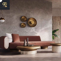 Nouveaux meubles de salon italiens de luxe au design rétro-canapé classique en tissu Teddy blanc-canapé incurvé simple créatif Villa