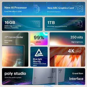 HP <span class=keywords><strong>Studio</strong></span> X 27 4K 2025, Pantalla Grande de Alta Definición, Nuevo Ordenador Todo en Uno Comercial con Intel Ultra5-125H, SSD, DDR5, <span class=keywords><strong>Windows</strong></span> 11 - Product Image 4