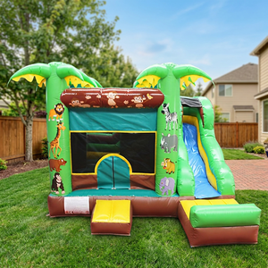 WINSUN - Castillo Inflable Económico para Niños, Trampolín de Diversión para Carnaval, Combinado con Tobogán, PVC sin Plomo, Resistente al Fuego y al Agua, para Exteriores - Product Image 1