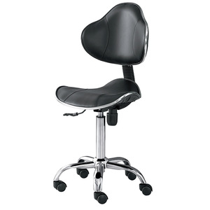 เก้าอี้ทำผม 9963 เก้าอี้สำนักงานปรับระดับความสูงได้ หุ้มหนังสีดำ - Product Image 2