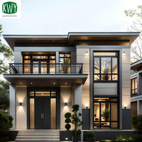 Kit de Construcción de Estructura de Acero para Villa Moderna Prefabricada con Marco de Acero de Calibre Ligero, Diseño Flexible, Galvanizado en Caliente
