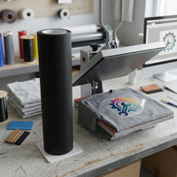 Vinilo Termotransferible EVEREFLEX Negro de PVC, Resistente al Agua y a Altas Temperaturas, para Camisetas y Prendas, Corte Personalizado con Plotter