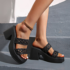 รองเท้าส้นสูงพื้นหนาสำหรับกิจกรรมกลางแจ้งรองเท้าส้นตึกรองเท้าส้นหนาสำหรับฤดูร้อน - Product Image 1