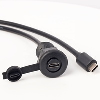 Prise USB C de bureau à montage sur panneau Câble USB Type C mâle à femelle avec couvercle étanche Câble d'extension USB-C