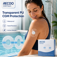 Patch CGM personnalisé OEM, film PU transparent imperméable, couverture de capteur de qualité médicale avec logo personnalisé et emballage sur mesure