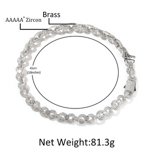 <span class=keywords><strong>Collana</strong></span> Personalizzata Hip Hop Placcata in Rodio con Catena Infinity e Chiusura a Molla 16mm, Zirconi Cubici Brillanti - Product Image 2