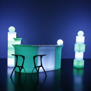 Illuminated <strong>White</strong> Plastic Contemporary Commercial <strong>Bar</strong> Furniture for Home <strong>Bar</strong> and Hotel Rental - Product Image 5