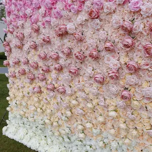 새로운 홍당무의 저렴한 가격 꽃 벽 커튼 꽃 벽 롤업 꽃 벽 배경