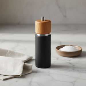 Molino de Sal Zassenhaus Hannover, Cuerpo de Cerámica Negra, Tapa de Madera, Molinillo Manual para Uso en la Cocina - Product Image 3