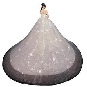 Summer Wedding Dress 2026 New Arrival Long Sleeve Mori Girl Style Dreamy Starry Sky Simple Popular Long Train Empire Waist - Product Image 5