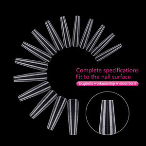 Moldes de extensión de uñas con forma de ataúd largo profesional, puntas de uñas de cubierta completa reutilizables, formas duales de uñas de ataúd - Product Image 3