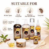 Kit Professionnel de Soins Capillaires pour Cheveux Bouclés et Abîmés (Cheveux Africains), Hydratation, Réparation, Anti-Chute, Repousse et Coiffage