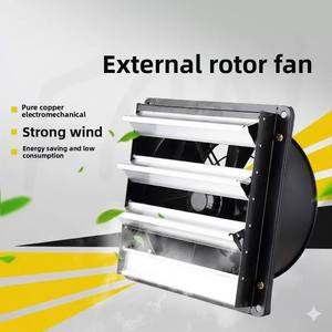 Ventilateur d'extraction carré à obturateur automatique, faible <span class=keywords><strong>bruit</strong></span>, moteur à rotor externe, ventilateur industriel 220V - Product Image 1