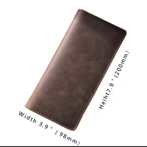 Low MOQ Custom Luxury <b>Card</b> <b>Holder</b> Cowhide Bifold Clutch Purse Genuine Leather Mens <b>Wallet</b> with Zipper - Product Image 3