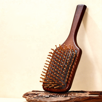 Brosse à cheveux en bois pour massage du cuir chevelu - Brosse à coussin d'air professionnelle, portable et légère pour la maison et les voyages, soin des cheveux lisses
