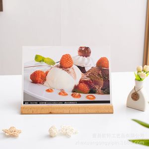Solid Wood Photo <b>Frame</b> Display Stand Rectangular Horizontal Tabletop Beech Wood U Shaped Photo Holder For Study Entryway - Product Image 3