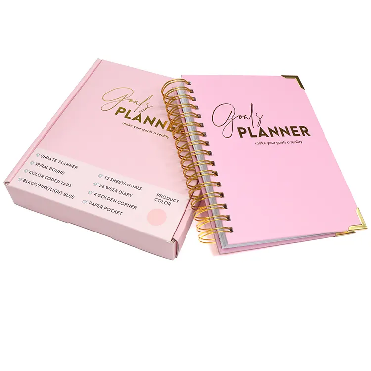 Custom Printing Marble Journal Weekly Notebook Goal Planner Affirmation Journal with Box