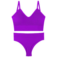 Ensemble soutien-gorge et culotte Green Envoy personnalisé, coloré, deux pièces, sans armatures, dos sexy en U profond, avec coussinets amovibles pour femme