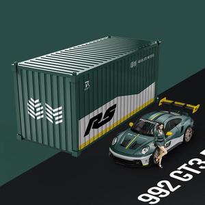 Timetimicro1 64 pour Porsche 992 <span class=keywords><strong>GT3</strong></span> RS Vert Argent Simulation Alliage Modèle De Voiture Shell Case - Product Image 6