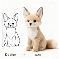 Peluche de renard Fennec personnalisée en peluche populaire avec d'énormes oreilles et queue mignonne en coton et coton PP de petite taille