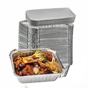 Conteneur alimentaire rectangulaire hermétique en aluminium jetable pour la préparation des repas, idéal pour le réfrigérateur, le congélateur et la cuisine - Product Image 3