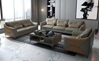Meubles intelligents personnalisés, canapé d'angle moderne de haute qualité en cuir véritable, 6 places, pour salon