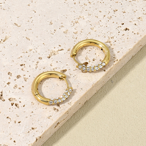 Pendientes de <span class=keywords><strong>Acero</strong></span> <span class=keywords><strong>Inoxidable</strong></span> con Nombre Personalizado, Modernos, Impermeables, con Circonitas, Chapados en Oro de 18k, Proveedor de <span class=keywords><strong>Joyería</strong></span> para Chicas - Product Image 1
