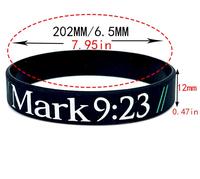 Cadeaux promotionnels, mots personnalisés, bracelet en silicone écologique avec inscription biblique inspirante de Jésus noir