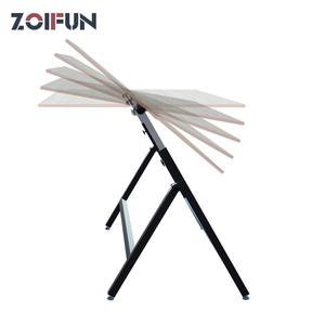 <span class=keywords><strong>Table</strong></span> à <span class=keywords><strong>dessin</strong></span> pour enfants, cadre en métal, plateau en bois carré, pliable et réglable - Product Image 6
