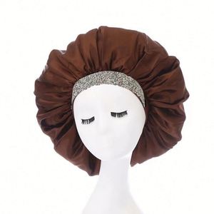 Gorros de Dormir Grandes y Suaves con Banda Elástica Ancha de Satén, Gorro para Dormir, Cubrecabezas para Mujeres con Cabello Rizado Natural y Trenzas - Product Image 4