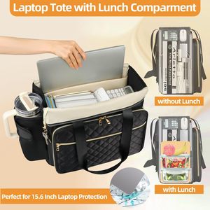 3 in 1 <b>Laptop</b> Lunch Work Tote Bag with Accordion File Organizer Pocket Water Resistant Office Lunch <b>Cooler</b> Handbag for Commute - Product Image 6