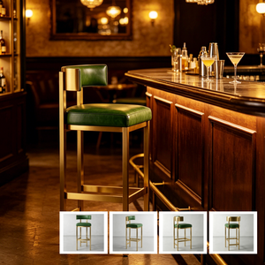 <span class=keywords><strong>Tabouret</strong></span> <span class=keywords><strong>de</strong></span> <span class=keywords><strong>bar</strong></span> <span class=keywords><strong>de</strong></span> luxe personnalisé, structure en métal doré <span class=keywords><strong>brossé</strong></span>, <span class=keywords><strong>tabouret</strong></span> <span class=keywords><strong>de</strong></span> comptoir en similicuir vert pour <span class=keywords><strong>bar</strong></span>, pub, îlot <span class=keywords><strong>de</strong></span> cuisine, café, restaurant - Product Image 4