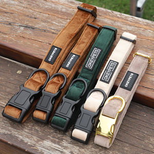 Suministros para mascotas, accesorios de <span class=keywords><strong>collar</strong></span> de terciopelo para perro con hebilla de Metal, <span class=keywords><strong>Collar</strong></span> de perro bonito acolchado suave y duradero ajustable - Product Image 5