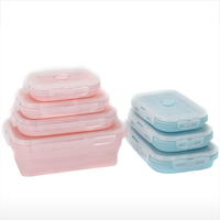 Boîte à lunch pliable multi-tailles, compatible micro-ondes, sans BPA, récipient de stockage alimentaire en silicone pliable, portable, pour la cuisine