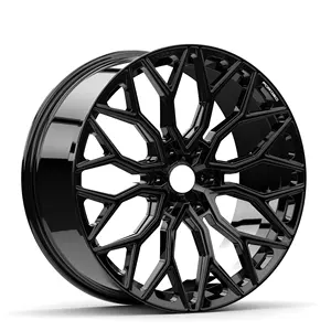 맞춤형 림 6x135 26x16 광택 블랙 광택 합금 바퀴 오목 단조 6061-T6 고급 자동차 알루미늄 바퀴