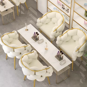 Sillón de Salón de Belleza, Sillón Moderno de Lujo, Muebles para Sala de Estar, Muebles para el Hogar, Sofá con Base de Metal, Sillón de Terciopelo - Product Image 2