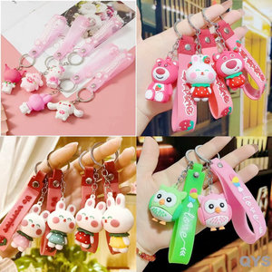 QYS <b>Custom</b> 3D Soft PVC Silicone Keychain Cartoon Anime <b>Key</b> <b>Ring</b> Promotional Gift Souvenir - Product Image 4