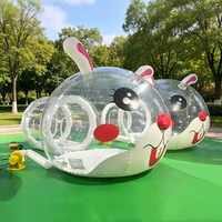 Domo Inflable Transparente con Diseño de Tigre de Dibujos Animados, Palacio de Cristal, Casa de Burbujas, para Centro Comercial, Eventos Comerciales