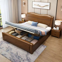 Mobilier Moderne Contemporain Cadre de Lit Double Antique King Size Vente en Gros Bois Massif avec Rangement Style Chinois